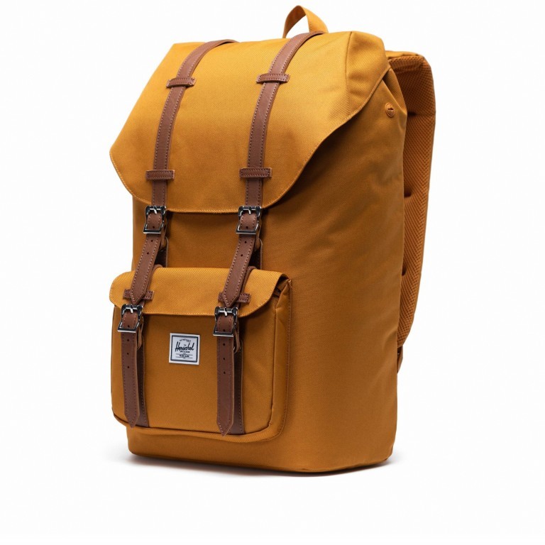 Rucksack Little America einfarbig Volumen 23 Liter Buckthorn Brown, Farbe: gelb, Marke: Herschel, EAN: 0828432339587, Abmessungen in cm: 28.56x49.9x17.78, Bild 3 von 4