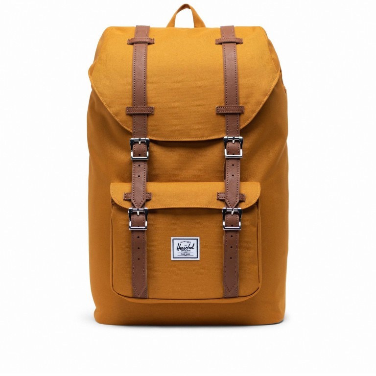 Rucksack Little America Medium einfarbig Volumen 14 Liter Buckthorn Brown, Farbe: gelb, Marke: Herschel, EAN: 0828432340248, Abmessungen in cm: 28x43x12, Bild 1 von 4