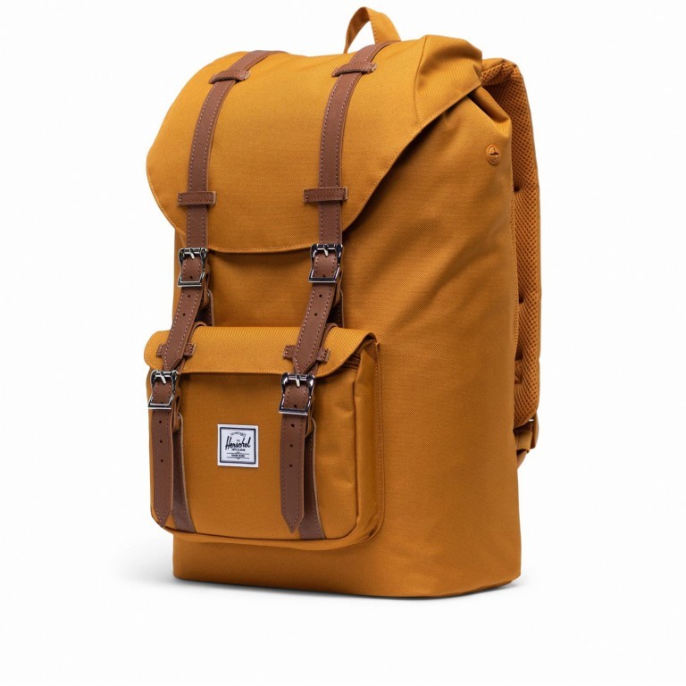 Rucksack Little America Medium einfarbig Volumen 14 Liter Buckthorn Brown, Farbe: gelb, Marke: Herschel, EAN: 0828432340248, Abmessungen in cm: 28x43x12, Bild 2 von 4