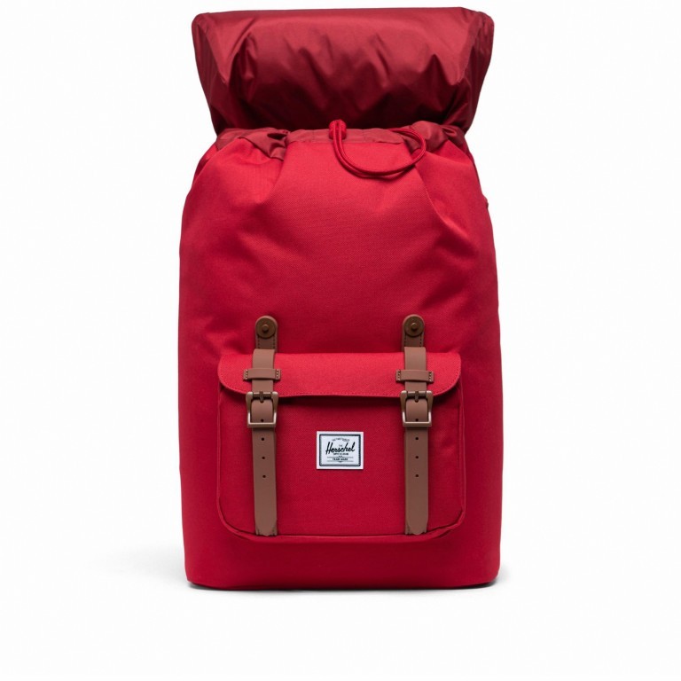 Rucksack Little America Medium Rubber Straps Volumen 14 Liter Red Saddle Brown, Farbe: rot/weinrot, Marke: Herschel, EAN: 0828432340262, Abmessungen in cm: 28x43x12, Bild 2 von 4