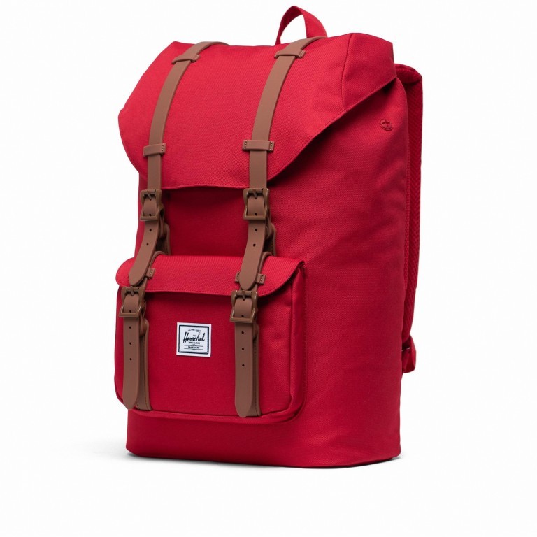 Rucksack Little America Medium Rubber Straps Volumen 14 Liter Red Saddle Brown, Farbe: rot/weinrot, Marke: Herschel, EAN: 0828432340262, Abmessungen in cm: 28x43x12, Bild 3 von 4