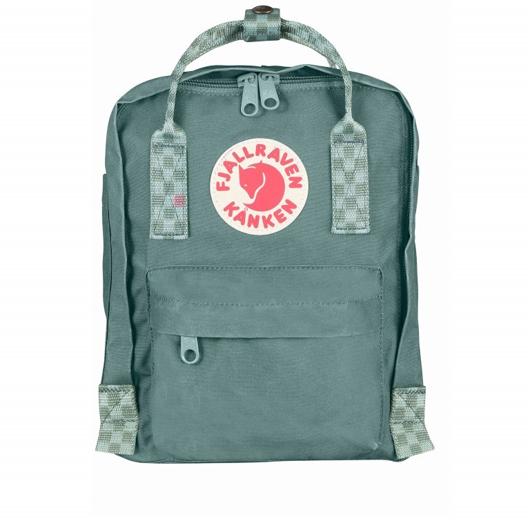 Rucksack Kånken Mini Frost Green Chess Pattern, Farbe: grün/oliv, Marke: Fjällräven, EAN: 7323450363338, Abmessungen in cm: 20x29x13, Bild 1 von 15