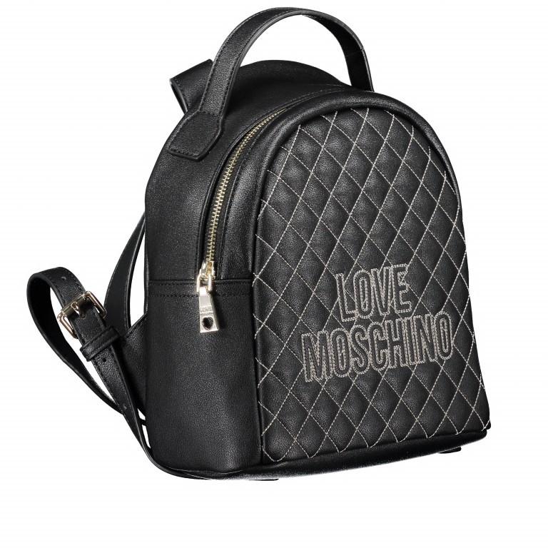 Rucksack Borsa Schwarz, Farbe: schwarz, Marke: Love Moschino, EAN: 8059610667402, Abmessungen in cm: 22x26.5x9, Bild 2 von 6