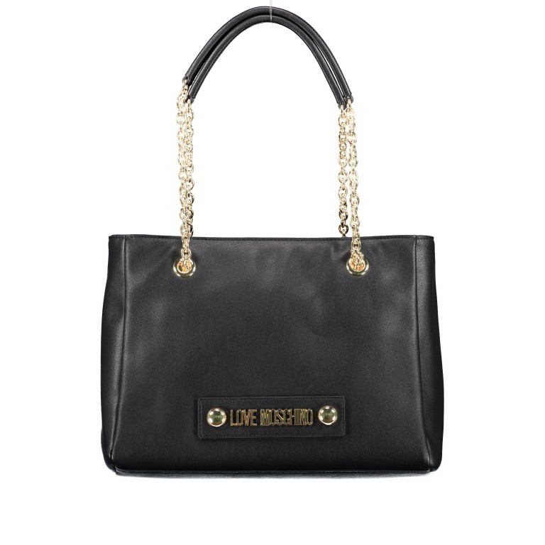 Shopper Borsa Grain Small Schwarz, Farbe: schwarz, Marke: Love Moschino, EAN: 8059610660472, Abmessungen in cm: 32x24x11, Bild 1 von 6