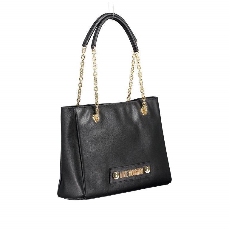 Shopper Borsa Grain Small Schwarz, Farbe: schwarz, Marke: Love Moschino, EAN: 8059610660472, Abmessungen in cm: 32x24x11, Bild 2 von 6