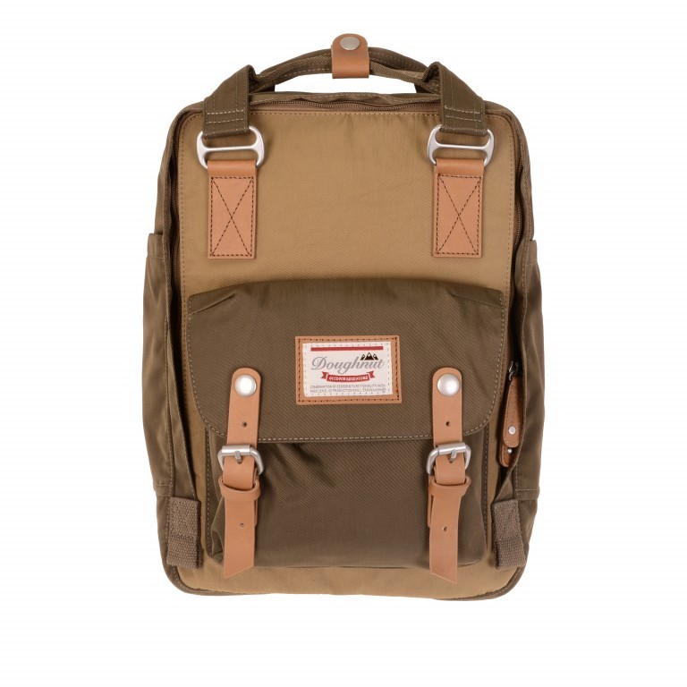 Rucksack Macaroon Bicolor Volumen 16 Liter Khaki Army, Farbe: taupe/khaki, Marke: Doughnut, EAN: 4897065906240, Abmessungen in cm: 28x38x11, Bild 1 von 8