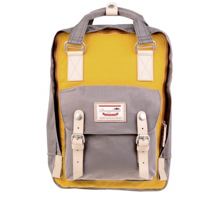 Rucksack Macaroon Bicolor Volumen 16 Liter Mustard Light Grey, Farbe: gelb, Marke: Doughnut, EAN: 4897065904604, Abmessungen in cm: 28x38x11, Bild 1 von 8