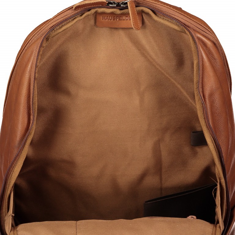 Rucksack Bristol mit Laptopfach 15 Zoll Braun, Farbe: braun, Marke: Hausfelder Manufaktur, EAN: 4251672733116, Abmessungen in cm: 30x44x13, Bild 6 von 6