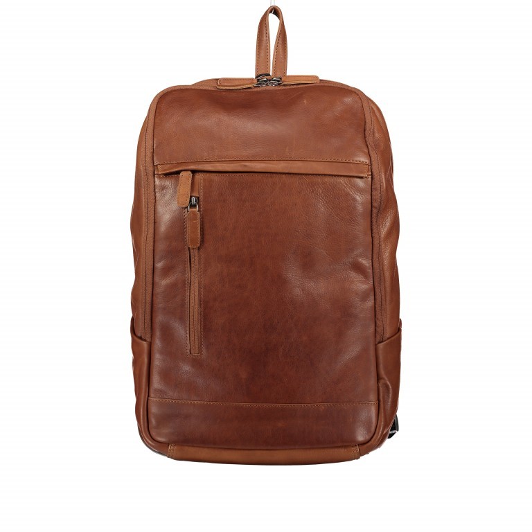 Rucksack Bristol mit Laptopfach 15 Zoll Cognac, Farbe: cognac, Marke: Hausfelder Manufaktur, EAN: 4251672733109, Abmessungen in cm: 30x44x13, Bild 1 von 6