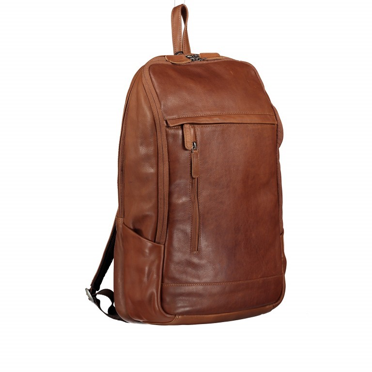 Rucksack Bristol mit Laptopfach 15 Zoll Cognac, Farbe: cognac, Marke: Hausfelder Manufaktur, EAN: 4251672733109, Abmessungen in cm: 30x44x13, Bild 2 von 6