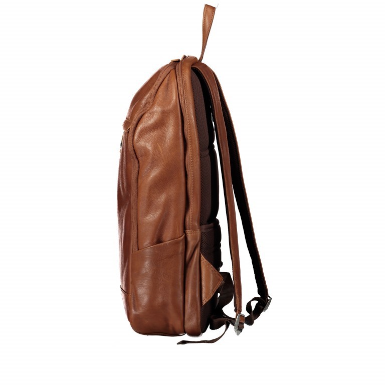 Rucksack Bristol mit Laptopfach 15 Zoll Cognac, Farbe: cognac, Marke: Hausfelder Manufaktur, EAN: 4251672733109, Abmessungen in cm: 30x44x13, Bild 3 von 6