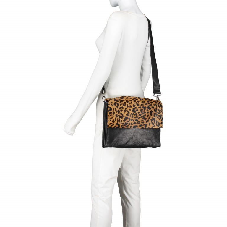 Umhängetasche Amalfi Simona Leopard, Farbe: schwarz, Marke: Adax, EAN: 5705483223124, Abmessungen in cm: 31x25x7, Bild 4 von 7