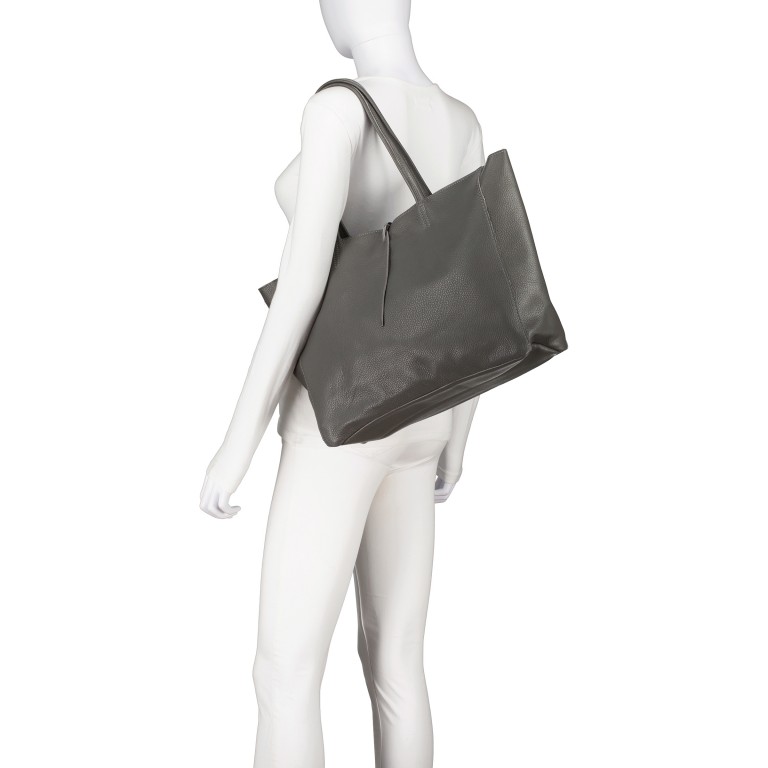 Shopper Dollaro Dunkelgrau, Farbe: grau, Marke: Hausfelder Manufaktur, EAN: 4065646003859, Abmessungen in cm: 38x31.5x12, Bild 4 von 5