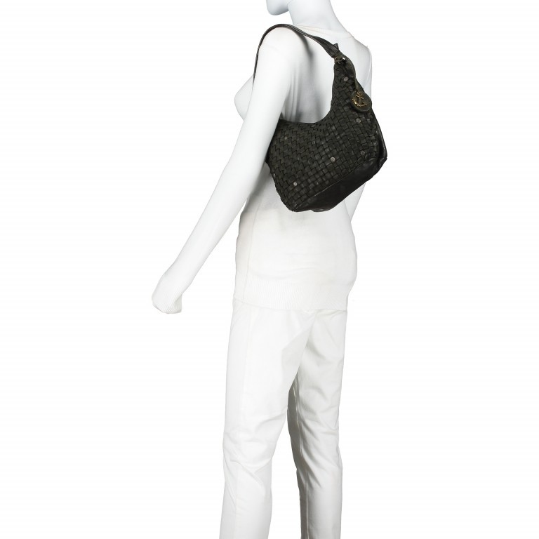 Beuteltasche Soft-Weaving Mila B3.6306 Metallic Graphit, Farbe: anthrazit, Marke: Harbour 2nd, EAN: 4046478041080, Abmessungen in cm: 33x25x12, Bild 4 von 10