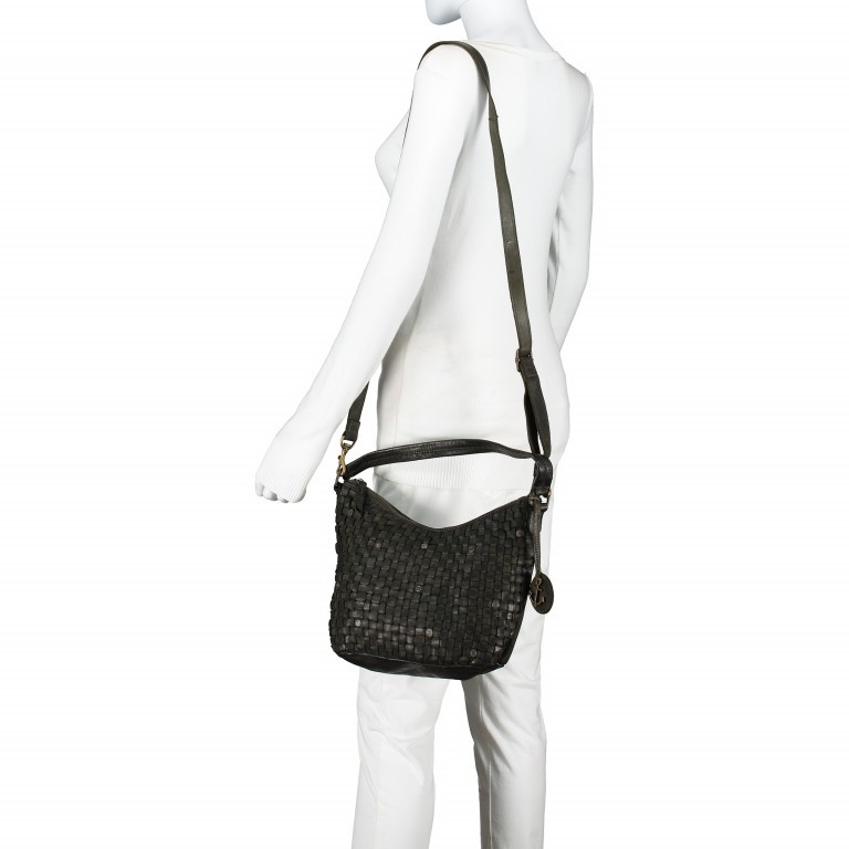 Beuteltasche Soft-Weaving Mila B3.6306 Metallic Graphit, Farbe: anthrazit, Marke: Harbour 2nd, EAN: 4046478041080, Abmessungen in cm: 33x25x12, Bild 7 von 10