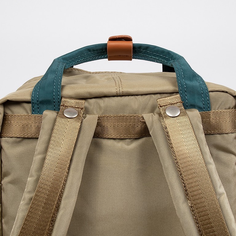 Rucksack Macaroon Glossy Blocking Series Volumen 16 Liter Navy Khaki, Farbe: blau/petrol, Marke: Doughnut, EAN: 4895222503028, Abmessungen in cm: 28x38x11, Bild 13 von 13