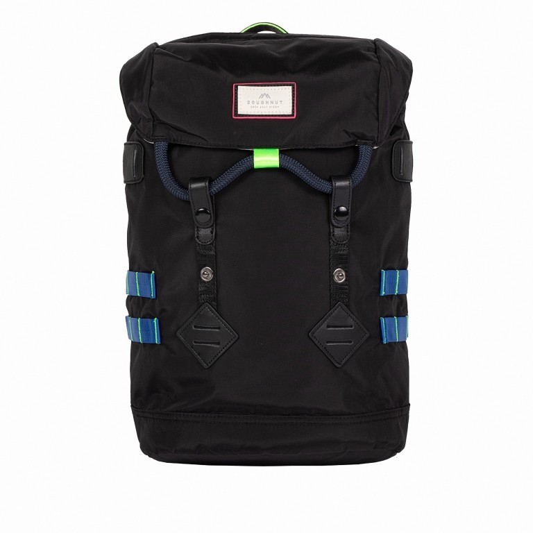 Rucksack Colorado Small Glossy Blocking Series Volumen 15 Liter Black Neon, Farbe: schwarz, Marke: Doughnut, EAN: 4895222503318, Abmessungen in cm: 28x40x13.5, Bild 1 von 5