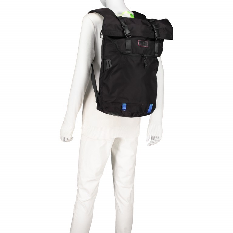 Rucksack Christopher Glossy Blocking Series Volumen 18 Liter Black Neon, Farbe: schwarz, Marke: Doughnut, EAN: 4895222503196, Abmessungen in cm: 32x45x13, Bild 4 von 13
