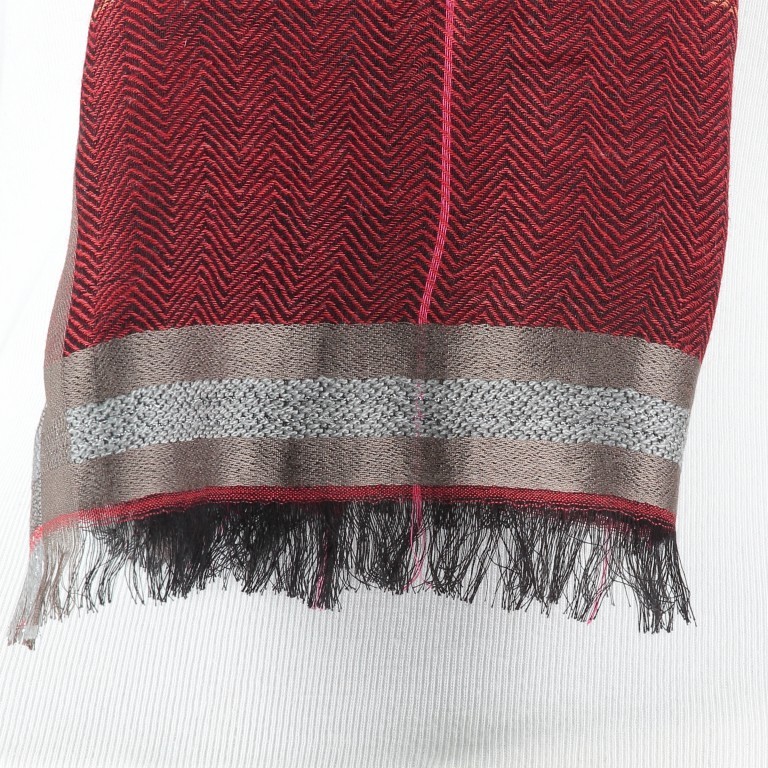 Schal Davos Karo Rot, Farbe: rot/weinrot, Marke: Vincent Pradier, EAN: 4260358592633, Bild 3 von 3
