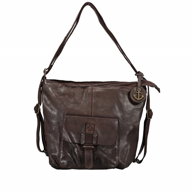 Beuteltasche / Rucksack Smooth-Plain Lola B3.9104 Chocolate Brown, Farbe: braun, Marke: Harbour 2nd, EAN: 4046478039292, Abmessungen in cm: 32x37x7, Bild 1 von 6