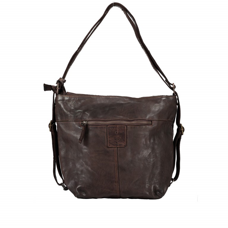 Beuteltasche / Rucksack Smooth-Plain Lola B3.9104 Chocolate Brown, Farbe: braun, Marke: Harbour 2nd, EAN: 4046478039292, Abmessungen in cm: 32x37x7, Bild 3 von 6