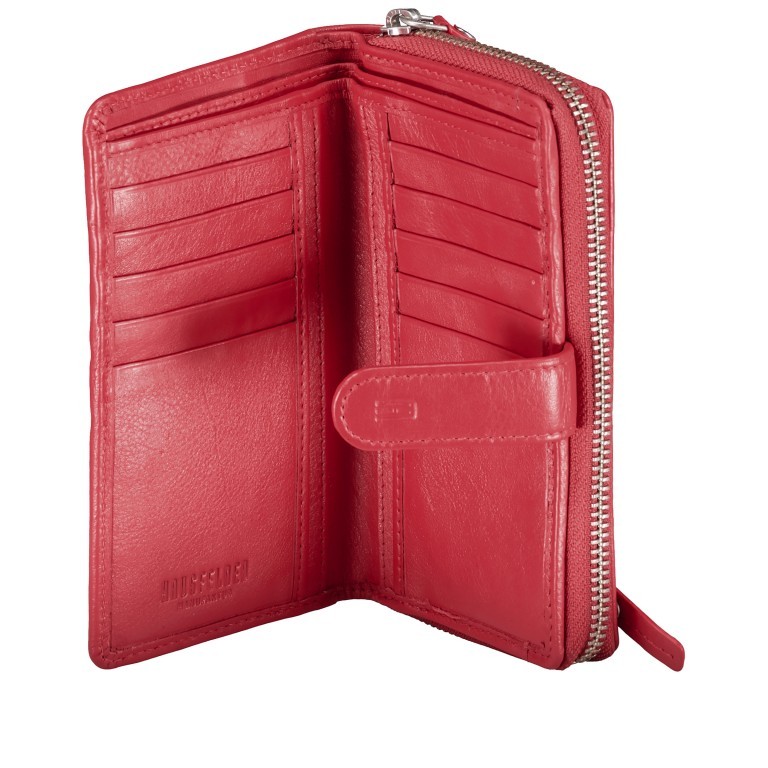 Geldbörse Nappa mit RFID-Schutz Rot, Farbe: rot/weinrot, Marke: Hausfelder Manufaktur, EAN: 4065646014558, Abmessungen in cm: 15.5x9.5x2, Bild 4 von 5