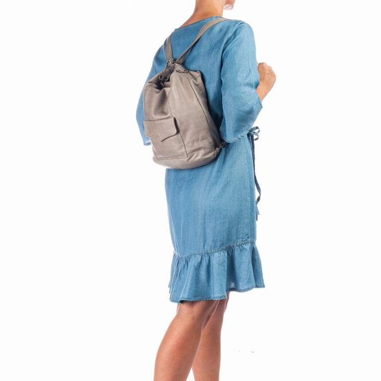 Rucksack Just Jackie Rucksack-Taschen-Kombi Light Grey, Farbe: grau, Marke: Burkely, EAN: 8717128102364, Abmessungen in cm: 32x33x12, Bild 5 von 7
