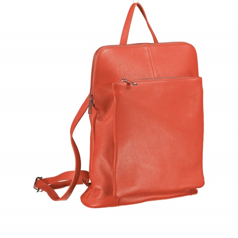 Rucksack / Umhängetasche Dollaro Koralle, Farbe: orange, Marke: Hausfelder Manufaktur, EAN: 4065646002999, Abmessungen in cm: 29x38x11, Bild 2 von 6