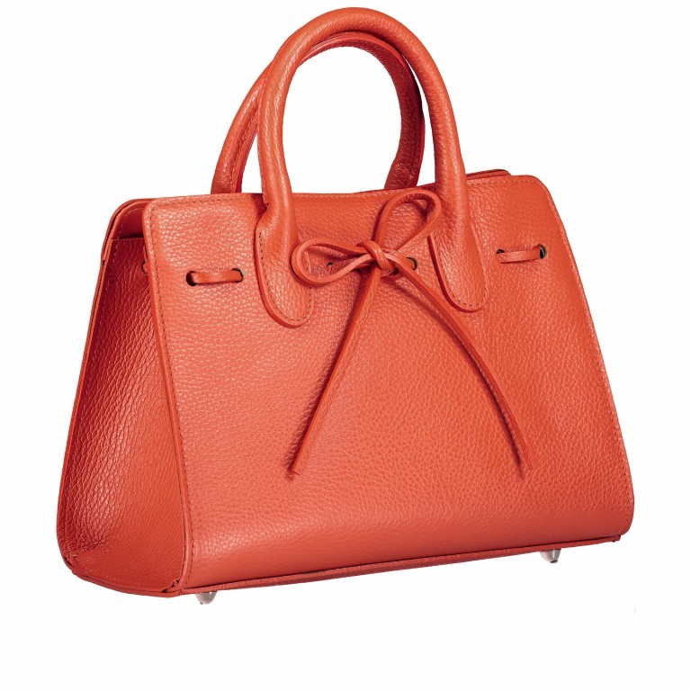 Handtasche Dollaro Koralle, Farbe: orange, Marke: Hausfelder Manufaktur, EAN: 4065646003507, Abmessungen in cm: 28.5x21x12, Bild 2 von 7