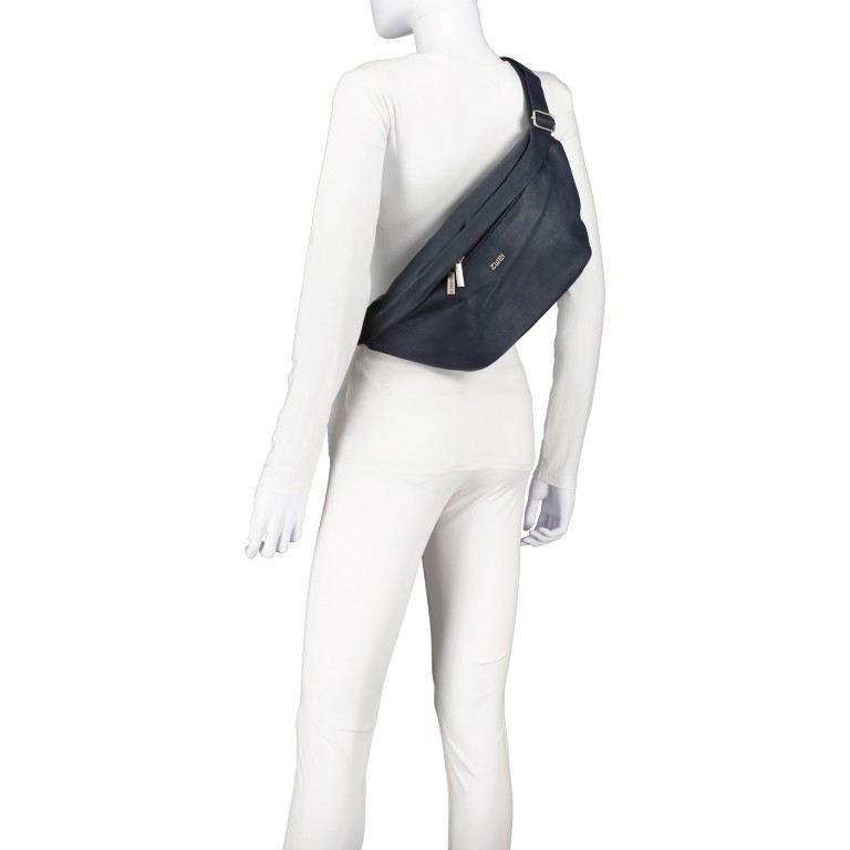 Gürteltasche Mademoiselle MH80 Velours Ash, Farbe: grau, Marke: Zwei, EAN: 4250257929425, Abmessungen in cm: 40x17x9, Bild 5 von 5