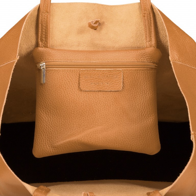 Shopper Dollaro Camel, Farbe: cognac, Marke: Hausfelder Manufaktur, EAN: 4065646003897, Abmessungen in cm: 38x31.5x12, Bild 6 von 7