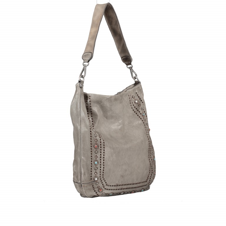 Beuteltasche Leder Grigio Perla, Farbe: grau, Marke: Campomaggi, EAN: 8054302535335, Abmessungen in cm: 40x40x7, Bild 2 von 9