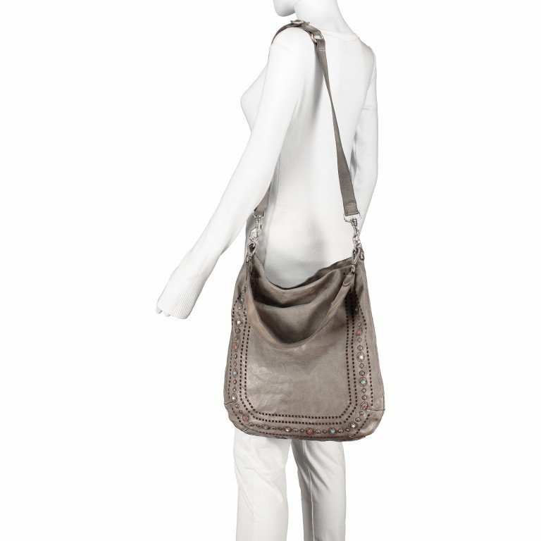 Beuteltasche Leder Grigio Perla, Farbe: grau, Marke: Campomaggi, EAN: 8054302535335, Abmessungen in cm: 40x40x7, Bild 5 von 9