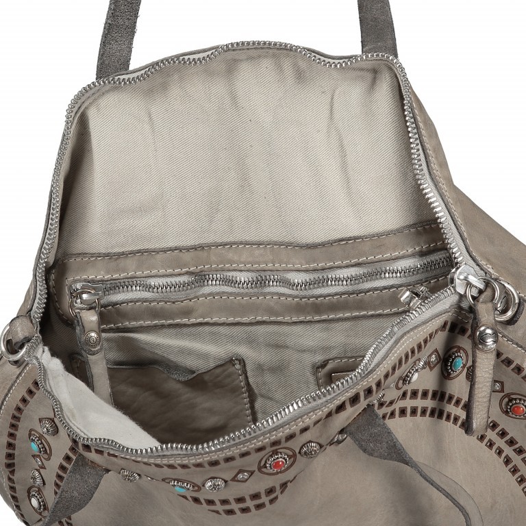 Handtasche Leder Grigio Perla, Farbe: grau, Marke: Campomaggi, EAN: 8054302535229, Bild 7 von 9