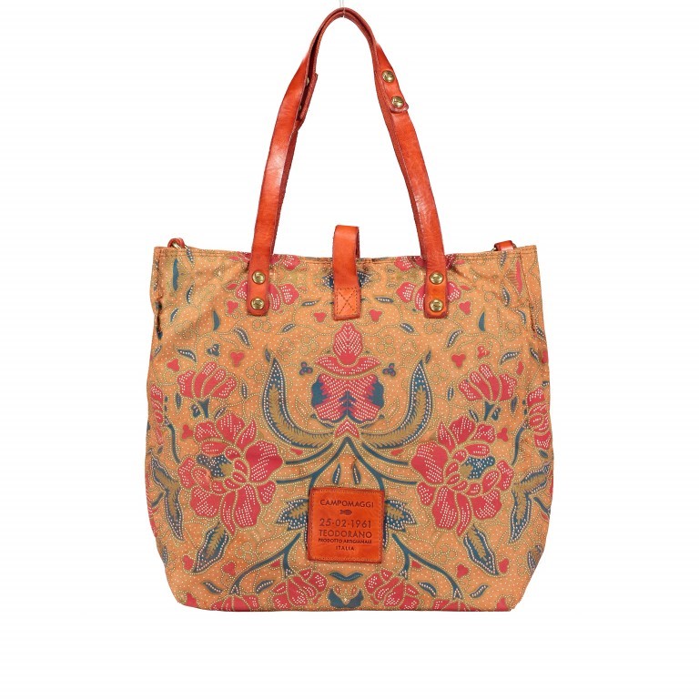 Shopper Canvas Beige Cotto, Farbe: bunt, Marke: Campomaggi, EAN: 8054302542357, Abmessungen in cm: 33x32x16, Bild 3 von 11