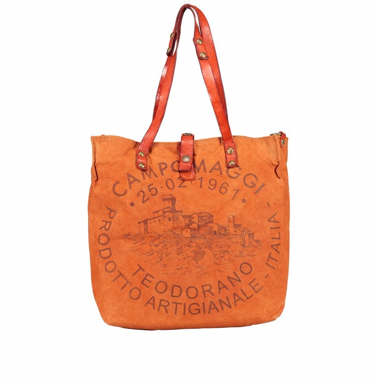 Shopper Canvas 1671-X011 Beige Cotto Stampa Oro, Farbe: orange, Marke: Campomaggi, EAN: 8054302544382, Abmessungen in cm: 33x32x16, Bild 1 von 11