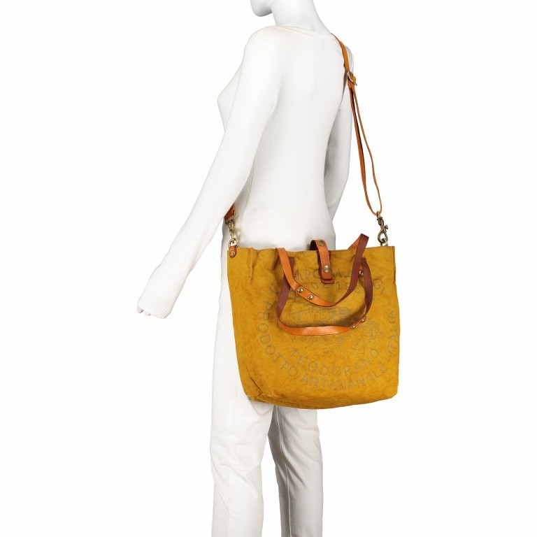 Shopper Canvas 1671-X011 Beige Cotto Stampa Oro, Farbe: orange, Marke: Campomaggi, EAN: 8054302544382, Abmessungen in cm: 33x32x16, Bild 4 von 11