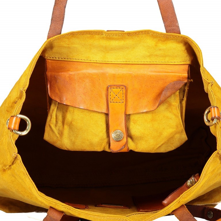 Shopper Canvas 1671-X011 Beige Giallo Stampa Oro, Farbe: gelb, Marke: Campomaggi, EAN: 8054302544399, Abmessungen in cm: 33x32x16, Bild 9 von 11