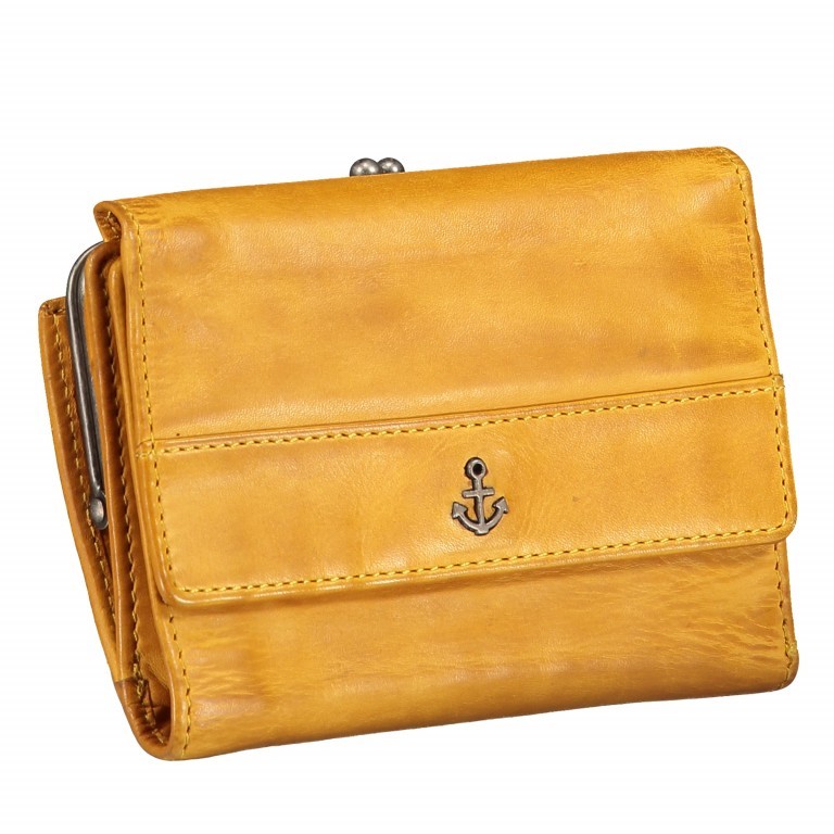 Geldbörse Anchor-Love Cherry B3.1915 mit Knipsverschluss Oriental Mustard, Farbe: gelb, Marke: Harbour 2nd, EAN: 4046478043220, Abmessungen in cm: 14.5x10.5x3.5, Bild 2 von 6