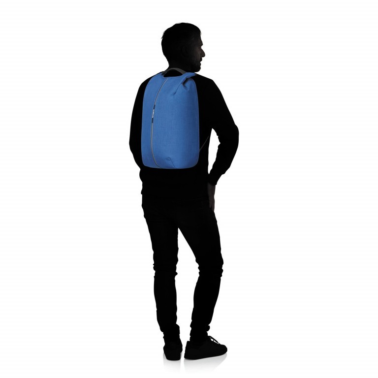 Rucksack Securipak Laptop Backpack 15.6 Zoll mit USB-Anschluss True Blue, Farbe: blau/petrol, Marke: Samsonite, EAN: 5400520023056, Abmessungen in cm: 30x44x16, Bild 6 von 14