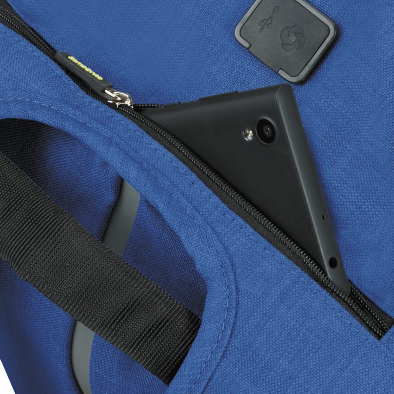 Rucksack Securipak Laptop Backpack 15.6 Zoll mit USB-Anschluss True Blue, Farbe: blau/petrol, Marke: Samsonite, EAN: 5400520023056, Abmessungen in cm: 30x44x16, Bild 12 von 14
