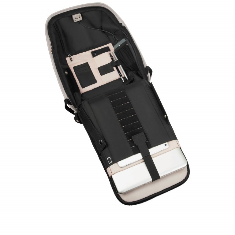 Rucksack Securipak Laptop Backpack 14.1 Zoll mit USB-Anschluss Stone Grey, Farbe: grau, rosa/pink, Marke: Samsonite, EAN: 5400520029683, Abmessungen in cm: 29.5x38.5x12.5, Bild 7 von 11