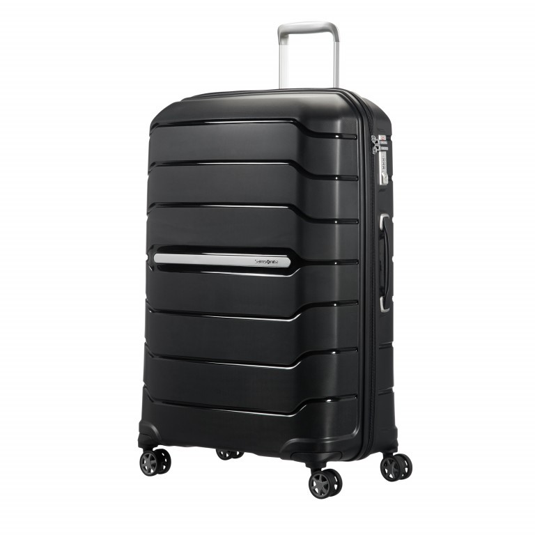 Koffer Flux Spinner 75 Black, Farbe: schwarz, Marke: Samsonite, EAN: 5414847773525, Abmessungen in cm: 52x75x35, Bild 1 von 8