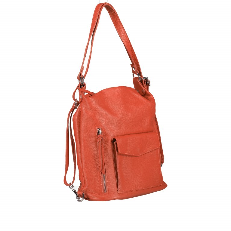 Rucksack / Beuteltasche Koralle, Farbe: orange, Marke: Hausfelder Manufaktur, EAN: 4065646003132, Abmessungen in cm: 29.5x32x14, Bild 2 von 10