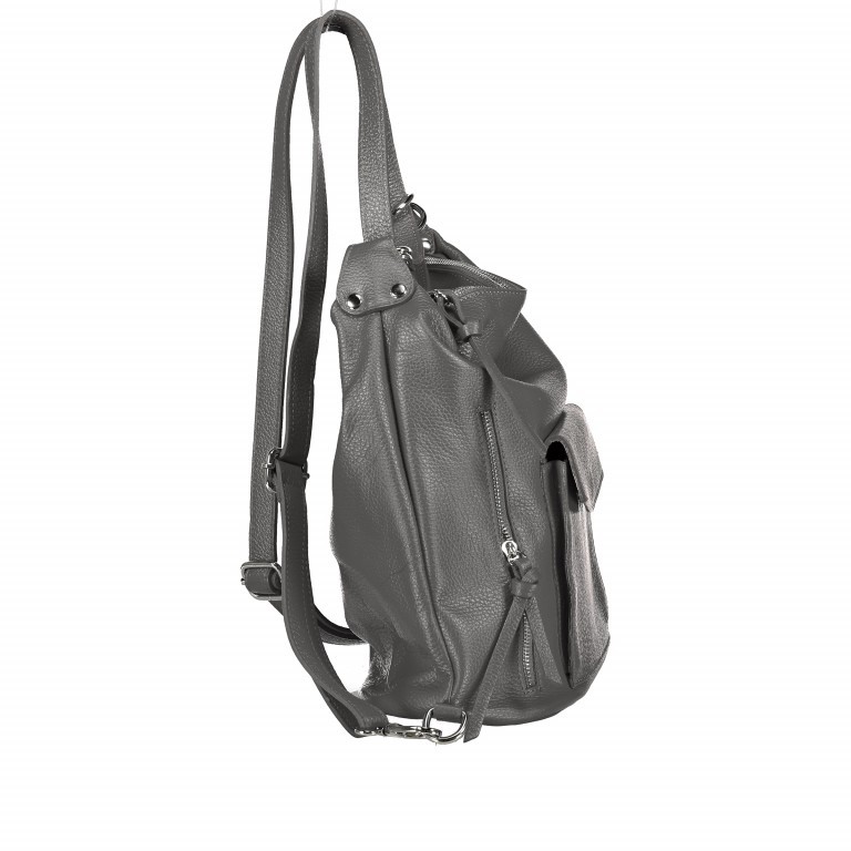 Rucksack / Beuteltasche Dunkelgrau, Farbe: grau, Marke: Hausfelder Manufaktur, EAN: 4065646003149, Abmessungen in cm: 29.5x32x14, Bild 3 von 10