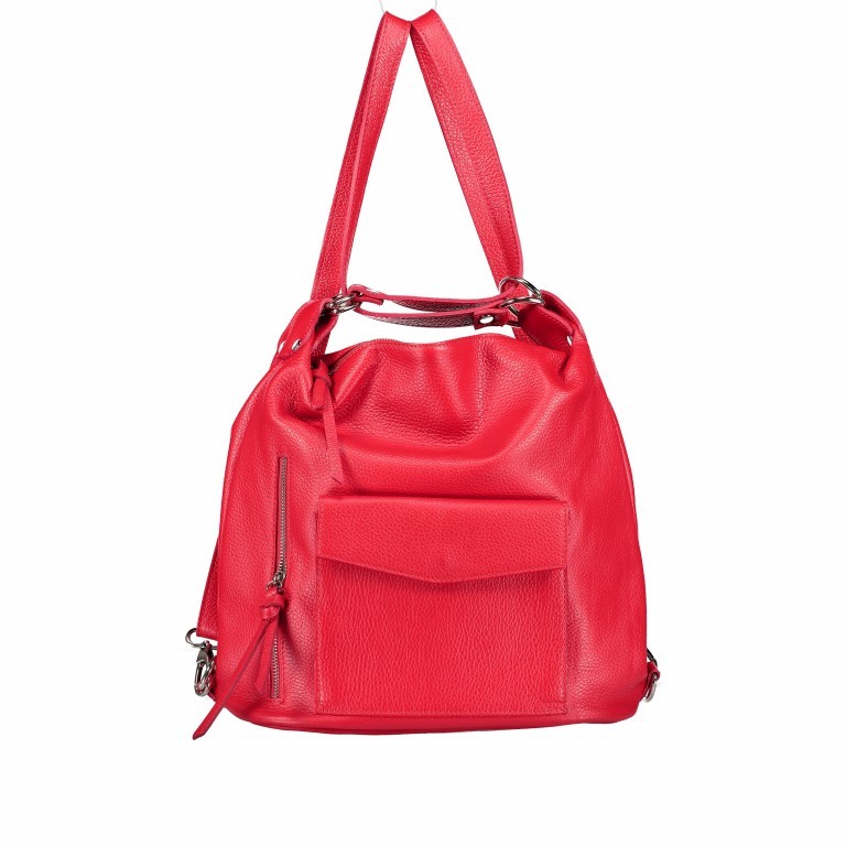 Rucksack / Beuteltasche Rot, Farbe: rot/weinrot, Marke: Hausfelder Manufaktur, EAN: 4065646003163, Abmessungen in cm: 29.5x32x14, Bild 10 von 10