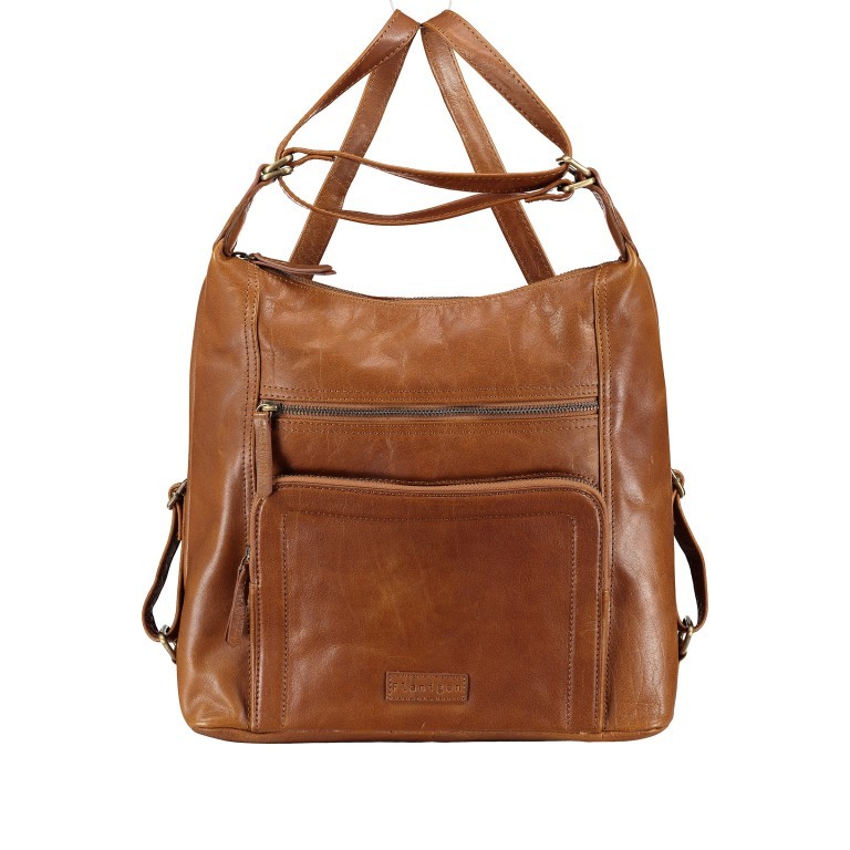 Beuteltasche / Rucksack Margo 242 Cognac, Farbe: cognac, Marke: Flanigan, EAN: 4035486090623, Abmessungen in cm: 33x33x11, Bild 7 von 7