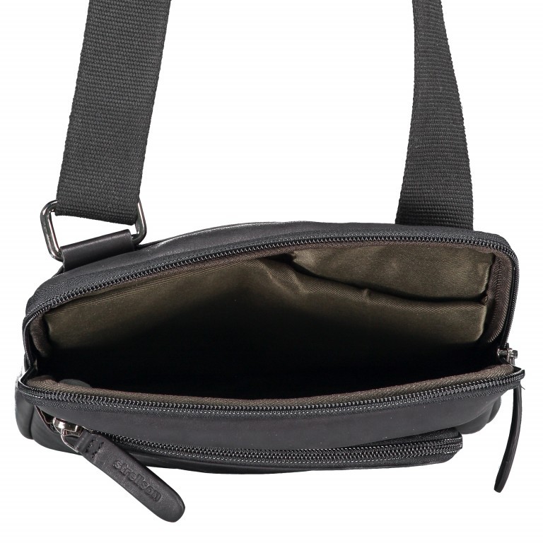 Umhängetasche Hyde Park Shoulderbag XSVZ Black, Farbe: schwarz, Marke: Strellson, EAN: 4053533807857, Abmessungen in cm: 22x25x4, Bild 7 von 7