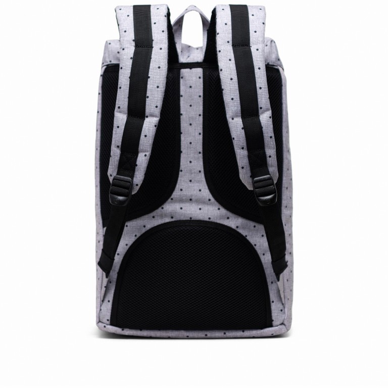 Rucksack Little America Medium Rubber Straps Volumen 14 Liter Polka Dot Crosshatch Grey Black, Farbe: grau, Marke: Herschel, EAN: 0828432372911, Abmessungen in cm: 28x43x12, Bild 3 von 5