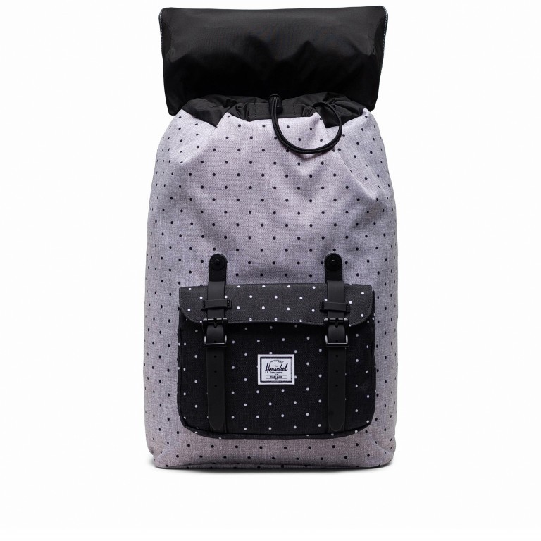Rucksack Little America Medium Rubber Straps Volumen 14 Liter Polka Dot Crosshatch Grey Black, Farbe: grau, Marke: Herschel, EAN: 0828432372911, Abmessungen in cm: 28x43x12, Bild 5 von 5